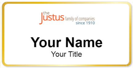 Custom name badges for Justus Rental Properties