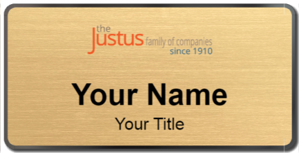 Custom name badges for Justus Rental Properties