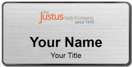 Custom name badges for Justus Rental Properties