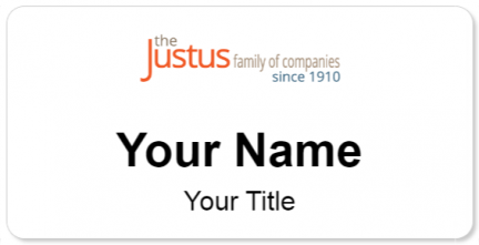 Custom name badges for Justus Rental Properties