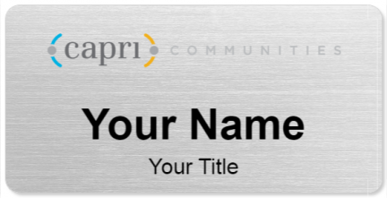 Custom name badges for Capri Communities LLC