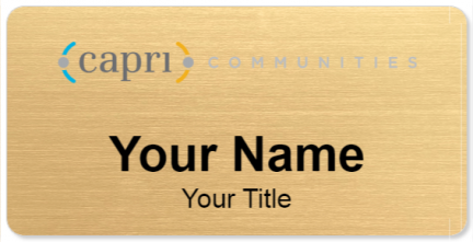 Custom name badges for Capri Communities LLC