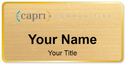 Custom name badges for Capri Communities LLC
