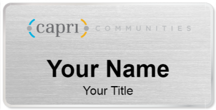 Custom name badges for Capri Communities LLC