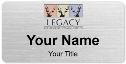 Custom name badges for Legacy Retirement Communities