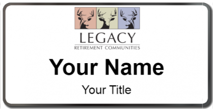 Custom name badges for Legacy Retirement Communities