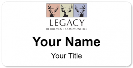 Custom name badges for Legacy Retirement Communities