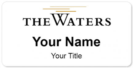 Custom name badges for The Waters Senior Living