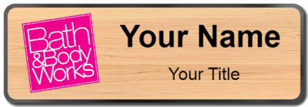 Custom name badges for Bath and Body Works