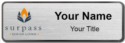 Custom name badges for Surpass Senior Living