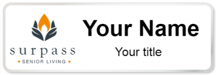 Custom name badges for Surpass Senior Living