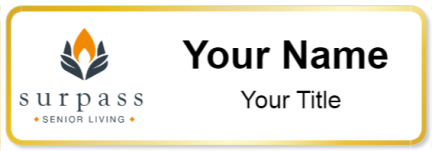 Custom name badges for Surpass Senior Living