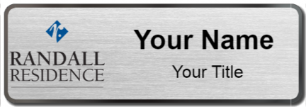 Custom name badges for Randall Residence