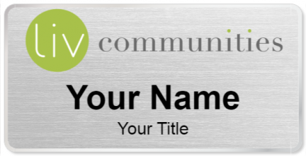 Custom name badges for Liv Communities