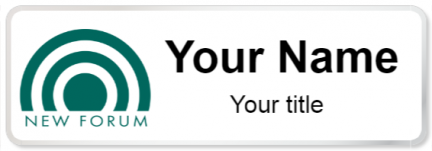 Custom name badges for New Forum Inc