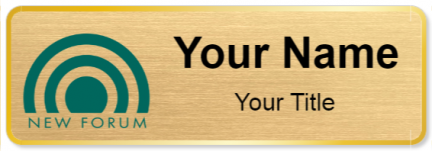Custom name badges for New Forum Inc