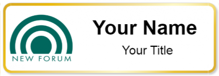 Custom name badges for New Forum Inc
