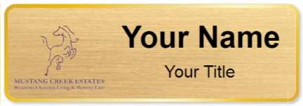 Custom name badges for Mustang Creek Estates