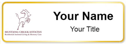 Custom name badges for Mustang Creek Estates