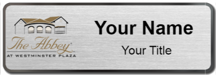 Custom name badges for The Abbey at Westminster Plaza