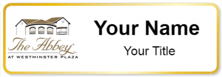 Custom name badges for The Abbey at Westminster Plaza