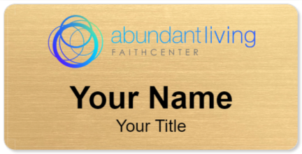 Custom name badges for Abundant Living Faith Center