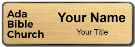 Custom name badges for Ada Bible Church
