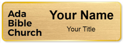Custom name badges for Ada Bible Church