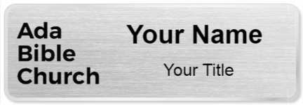 Custom name badges for Ada Bible Church