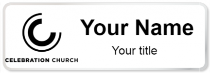 Custom name badges for Celebration Church