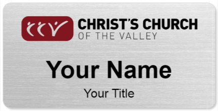 Custom name badges for Christs Church of the Valley
