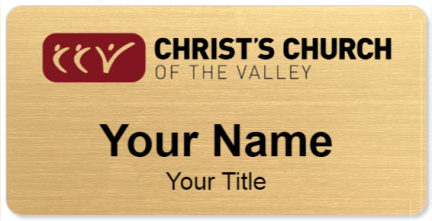 Custom name badges for Christs Church of the Valley