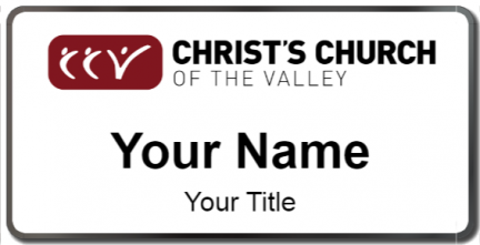 Custom name badges for Christs Church of the Valley