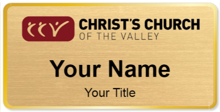 Custom name badges for Christs Church of the Valley