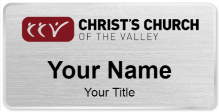 Custom name badges for Christs Church of the Valley