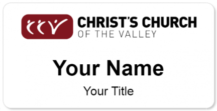 Custom name badges for Christs Church of the Valley