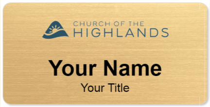 Custom name badges for Church of the Highlands