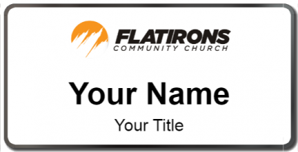 Custom name badges for Flatirons Community Church