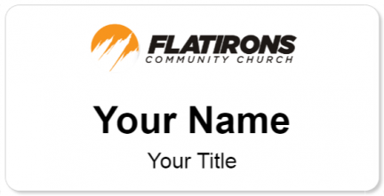 Custom name badges for Flatirons Community Church