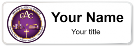 Custom name badges for Greater Allen A M E Cathedral of New York