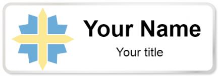 Custom name badges for Catholic Hospice