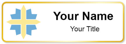 Custom name badges for Catholic Hospice