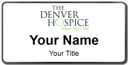 Custom name badges for The Denver Hospice