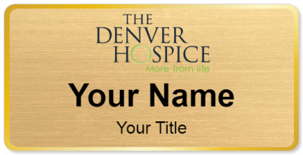 Custom name badges for The Denver Hospice