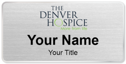 Custom name badges for The Denver Hospice