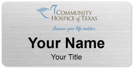 Custom name badges for Community Hospice of Texas