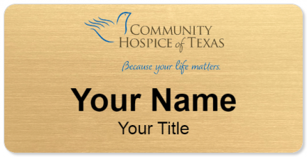 Custom name badges for Community Hospice of Texas