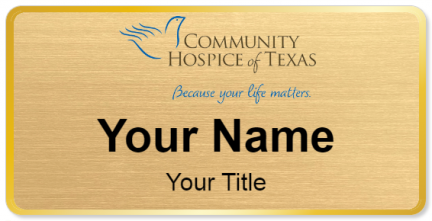 Custom name badges for Community Hospice of Texas