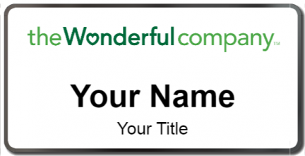 Custom name badges for The Wonderful Company