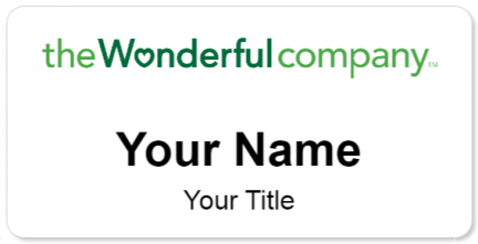 Custom name badges for The Wonderful Company